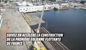 Suivez en accéléré la construction de la première éolienne flottante géante de France