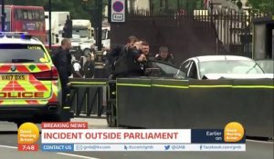 Une voiture percute les barrières du palais de Westminster, le siège du Parlement britannique à Londres