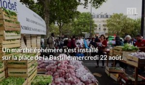 Un marché installé à Bastille pour dénoncer les pratiques de la grande distribution