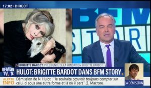 Pour Brigitte Bardot, Nicolas Hulot "n'a rien fait" au gouvernement