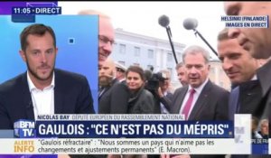 "Gaulois réfractaire": Bay juge l'explication de Macron "peu convaincante" et songe à une "opération de diversion"