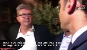 Jean-Luc Mélenchon n'assume pas ses propos face à Emmanuel Macron (vidéo)