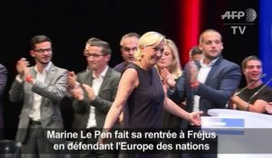 Marine Le Pen fait sa rentrée en défendant l'Europe des nations