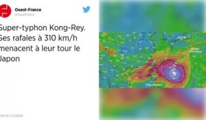 Super-typhon Kong-Rey. Ses rafales à 310 km/h menacent à leur tour le Japon.