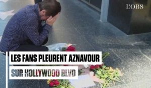 Les fans se recueillent sur l'étoile d'Aznavour à Hollywood