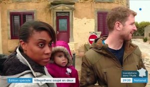 Inondations dans l'Aude : Villegailhenc est coupé en deux