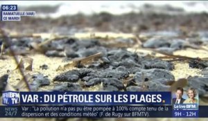Des plages souillées par le pétrole dans le golf de Saint-Tropez