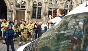 Les policiers se sont réunis sur la Grand-Place de Mons