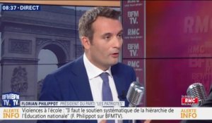 Violences à l'école : "Il faut le soutien systématique de la hiérarchie de l'Education nationale" estime Florian Philippot