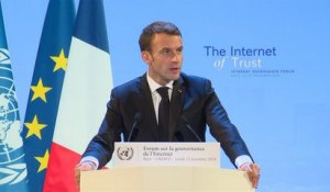 Internet : face aux modèles "californien" et "chinois", Emmanuel Macron prône la "régulation"