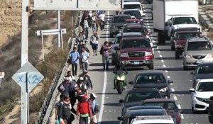 Mexique: des migrants de la caravane arrivent à la frontière US