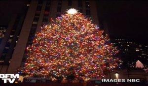 L’immense sapin de Noël du Rockefeller Center à New York s’est illuminé