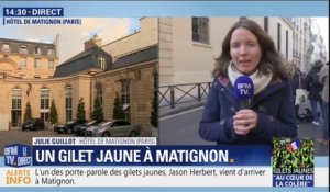 Jason Herbert, l'un des ex-représentants des gilets jaunes, est arrivé à lMatignon