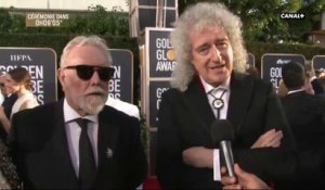 Les membres du groupe Queen sur le tapis rouge pour supporter Bohemian Rhapsody - Golden Globes 2019