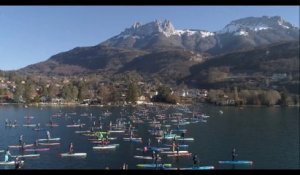Lac d'Annecy : la Glagla Race 2019 vue du ciel
