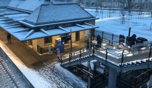 La gare d’Alençon sous les flocons de neige