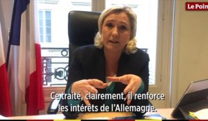 Traité d'Aix-la-Chapelle : "Un abandon de notre puissance", selon Marine Le Pen.