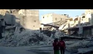 Images de destructions dans le quartier rebelle d'al-Kallassé, à Alep-Est
