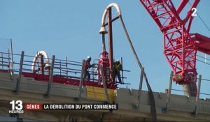 Gênes : la déconstruction des restes du pont a démarré