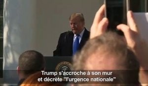 Trump annonce décréter "l'urgence nationale" pour le mur
