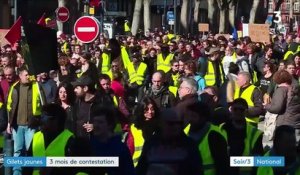 "Gilets jaunes" : trois mois de contestation après un nouveau samedi de mobilisation