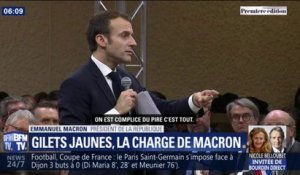 La mise en garde de Macron aux gilets jaunes: "Lorsqu’on va dans des manifestations violentes, on est complice du pire"