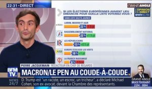 Européennes: Emmanuel Macron et Marine Le Pen au coude-à-coude (2/3)