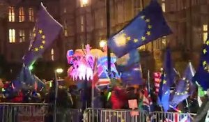 Pro- et anti-Brexit fêtent la défaite de May au Parlement