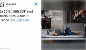 En 2018, 566 SDF morts dans la rue en France.