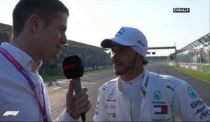 La réaction de Lewis Hamilton sur sa pôle postition