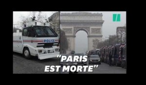 Acte XIX des gilets jaunes: aux Champs-Élysées, une hyper-sécurisation "post-apocalytpique"