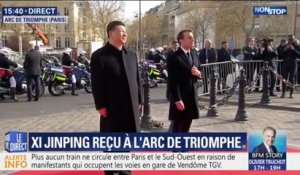 Emmanuel Macron et Xi Jinping sont arrivés à l'Arc de Triomphe