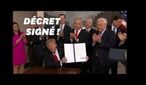 Trump signe le décret reconnaissant la souveraineté d&#39;Israël sur le Golan