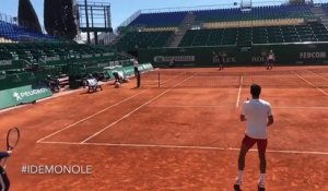 ATP - Rolex Monte-Carlo 2019 - Novak Djokovic s'entraine déjà sur la terre battu de Monte-Carlo