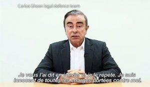 Ghosn se dit "innocent" dans une vidéo diffusée par ses avocats