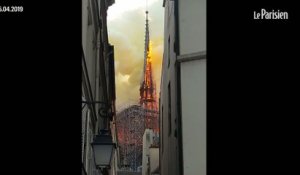 Notre-Dame de Paris en feu : le moment où la flèche s'écroule