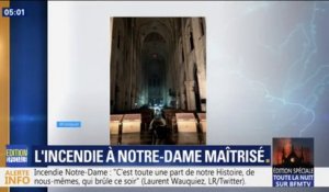 Incendie à Notre-Dame: les premières images à l'intérieur de la cathédrale