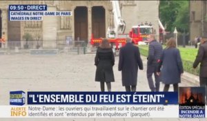 La maire de Paris Anne Hidalgo arrive à Notre-Dame pour constater les dégâts