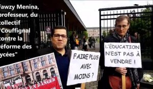 Fawzy Menina,  du  collectif  "Couffignal  contre la  réforme des  lycées" , explique les raisons de la mobilisation