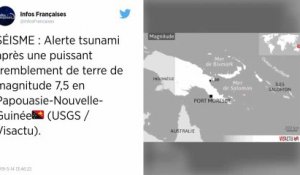 Alerte au tsunami après un séisme de magnitude 7,5 en Papouasie-Nouvelle-Guinée
