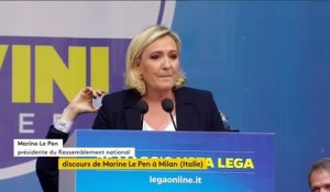 En italien, Marine Le Pen appelle à "la révolution du bon sens" avec Matteo Salvini