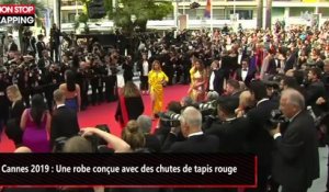 Cannes 2019 : Une robe conçue avec des chutes de tapis rouge (vidéo)