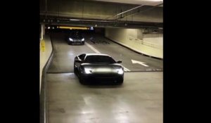 Cette Lamborghini ne paye pas le parking elle passe sous la barrière !