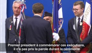 Débarquement: Macron rend hommage aux Résistants fusillés à Caen