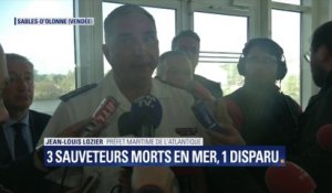 Sables-d’Olonne: le préfet maritime assure qu’il n’y a "plus d’espoir de retrouver le corps du pêcheur à la surface"