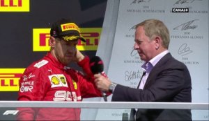 La première réaction de Vettel sur le Podium