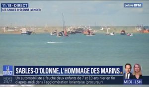 Sables-d'Olonne: des fumigènes lancés par des marins en hommage aux trois sauveteurs morts vendredi