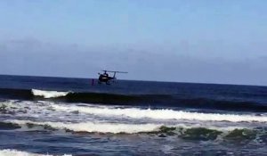 Intervention (simulation) de l'hélicoptère de la gendarmerie de Bayonne à Anglet le 13 juin 2019