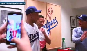 Kylian Mbappé rend visite à la franchise de baseball des Los Angeles Dodgers