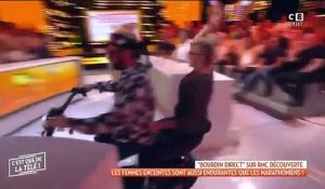 Cyril Hanouna entre sur le plateau de Valérie Benaim pour balancer des boules puantes... et repart en moto !